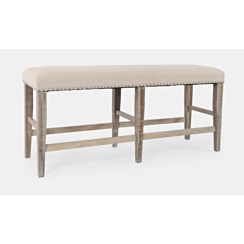 Fairview Transitional 52\" Backless Upholstered Counter Height Bench