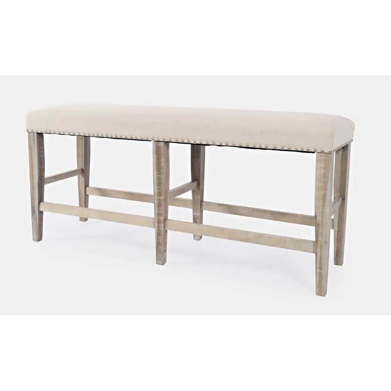 Fairview Transitional 52\" Backless Upholstered Counter Height Bench