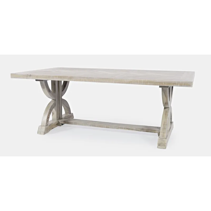 Fairview Transitional Herringbone Distressed Acacia Coffee Table