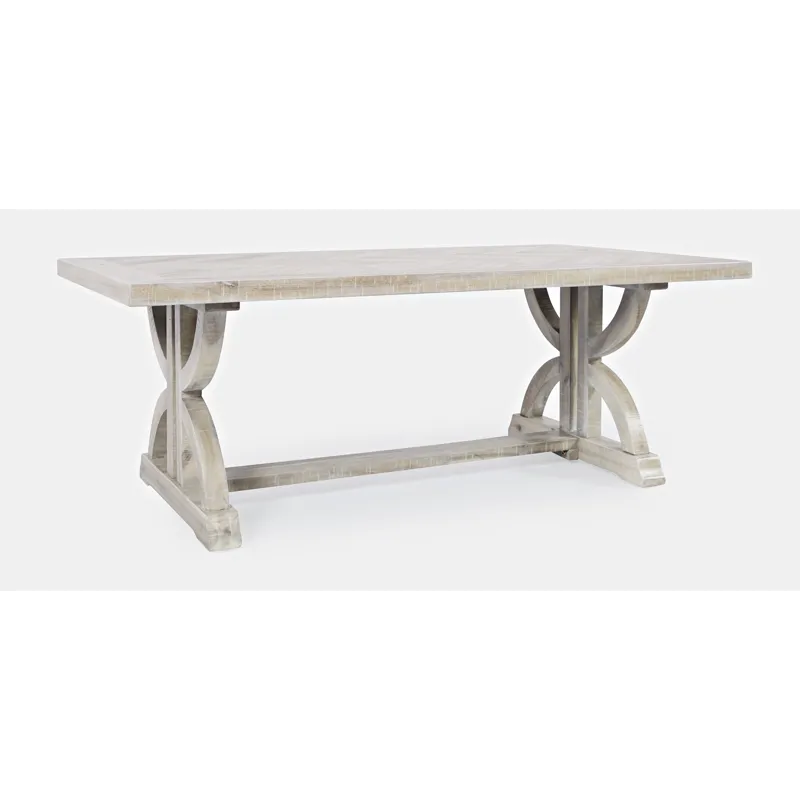 Fairview Transitional Herringbone Distressed Acacia Coffee Table