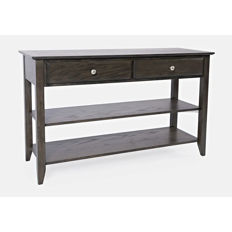 Modern Espresso Traditional 48\" Sofa Console Table With Two Drawers
