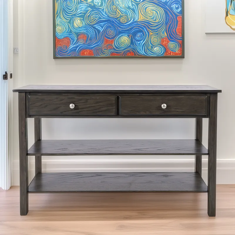 Modern Espresso Traditional 48\" Sofa Console Table With Two Drawers