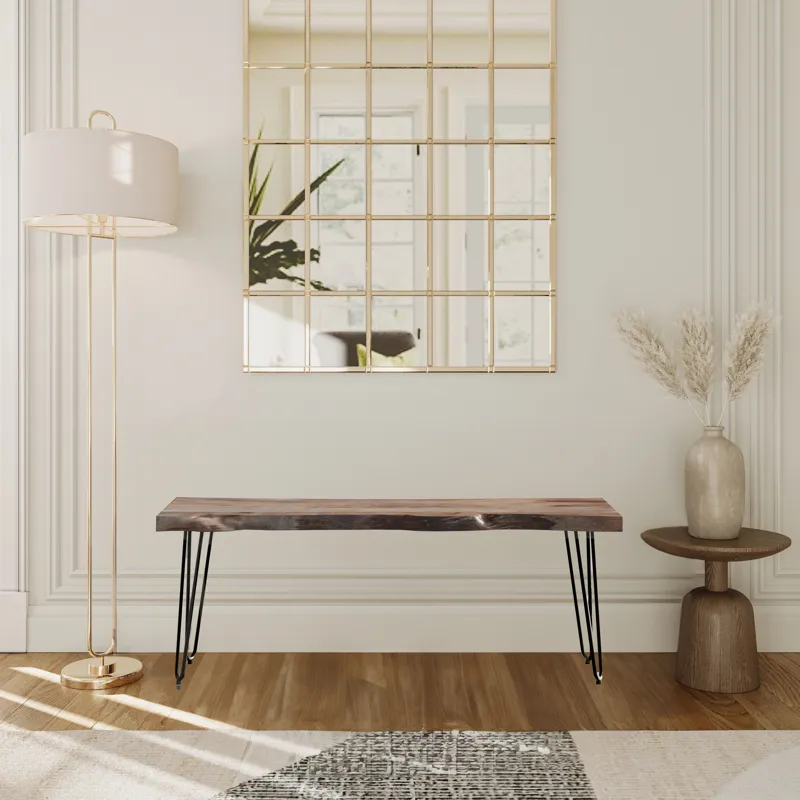 Nature\'s Edge 48\'\' Modern Solid Wood Live Edge Bench