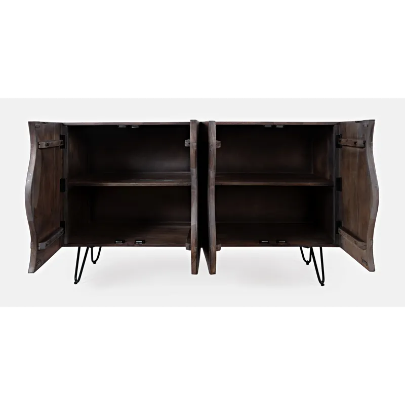 Nature\'s Edge Solid Wood 54-Inch Modern Server Storage Cabinet