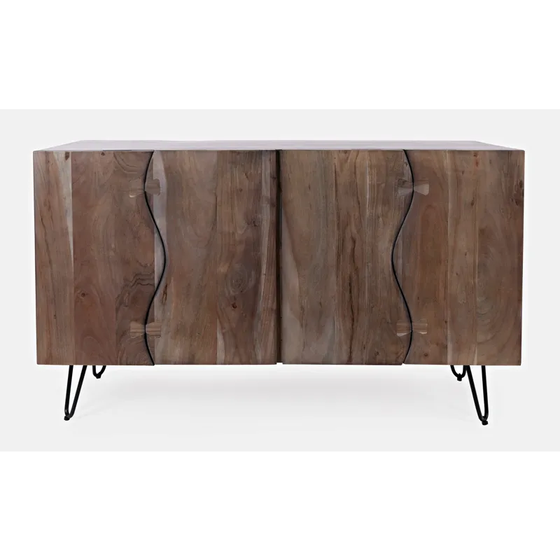 Nature\'s Edge Solid Wood 54-Inch Modern Server Storage Cabinet