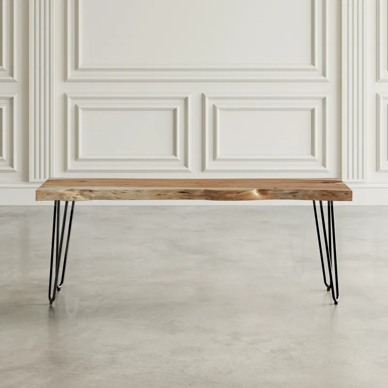 Nature\'s Edge 48\'\' Modern Solid Wood Live Edge Bench