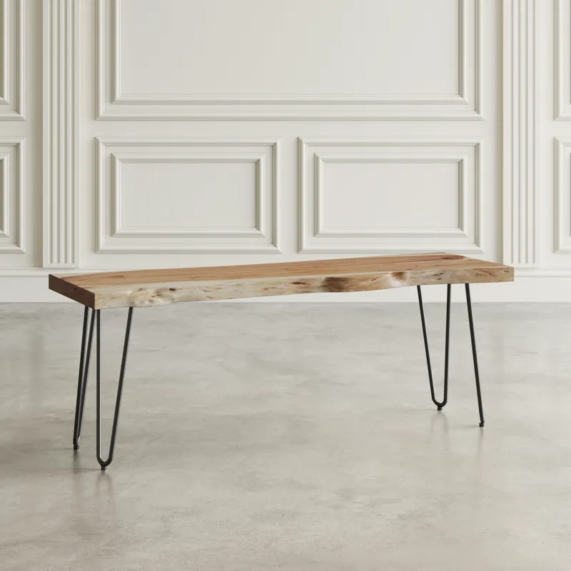 Nature\'s Edge 48\'\' Modern Solid Wood Live Edge Bench