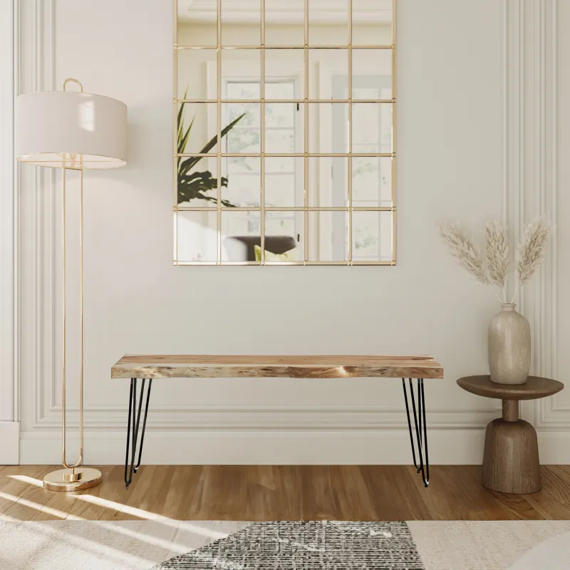 Nature\'s Edge 48\'\' Modern Solid Wood Live Edge Bench