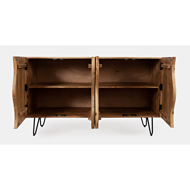 Nature\'s Edge Solid Wood 54-Inch Modern Server Storage Cabinet