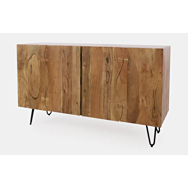 Nature\'s Edge Solid Wood 54-Inch Modern Server Storage Cabinet