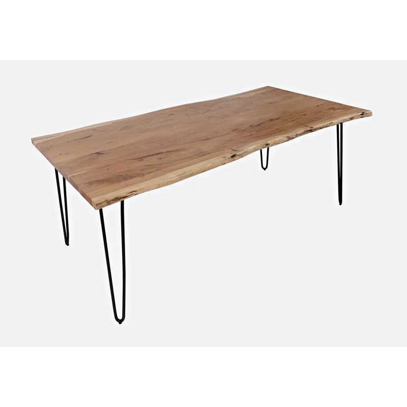Nature\'s Edge Solid Acacia 79\" Modern Live Edge Dining Table