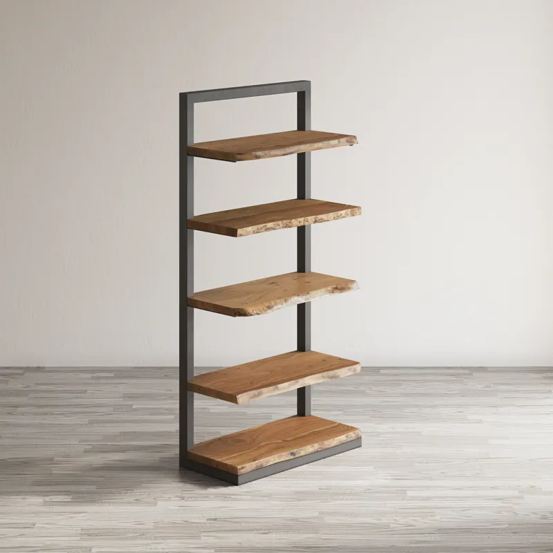 Nature\'s Edge Solid Acacia 5 Shelf Bookcase