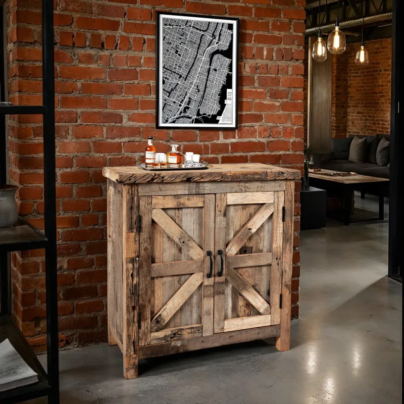 Eden Prairie Rustic Reclaimed Wood 32\" Accent Cabinet