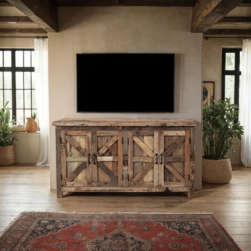 Eden Prairie Rustic Reclaimed Wood 60\" Accent Cabinet