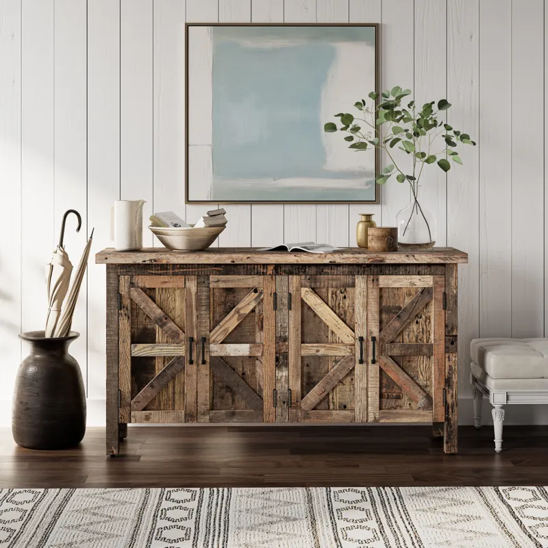 Eden Prairie Rustic Reclaimed Wood 60\" Accent Cabinet