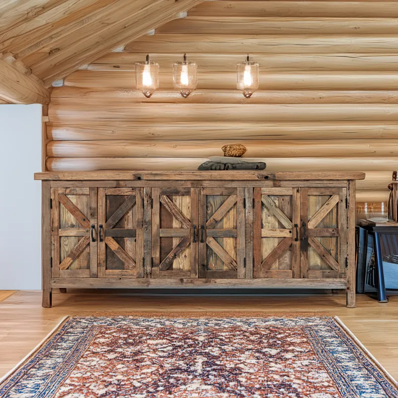 Eden Prairie Rustic Reclaimed Wood 84\" Accent Cabinet