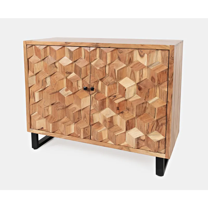 Geometrix 43\" Modern Abstract Cube Style Accent Cabinet