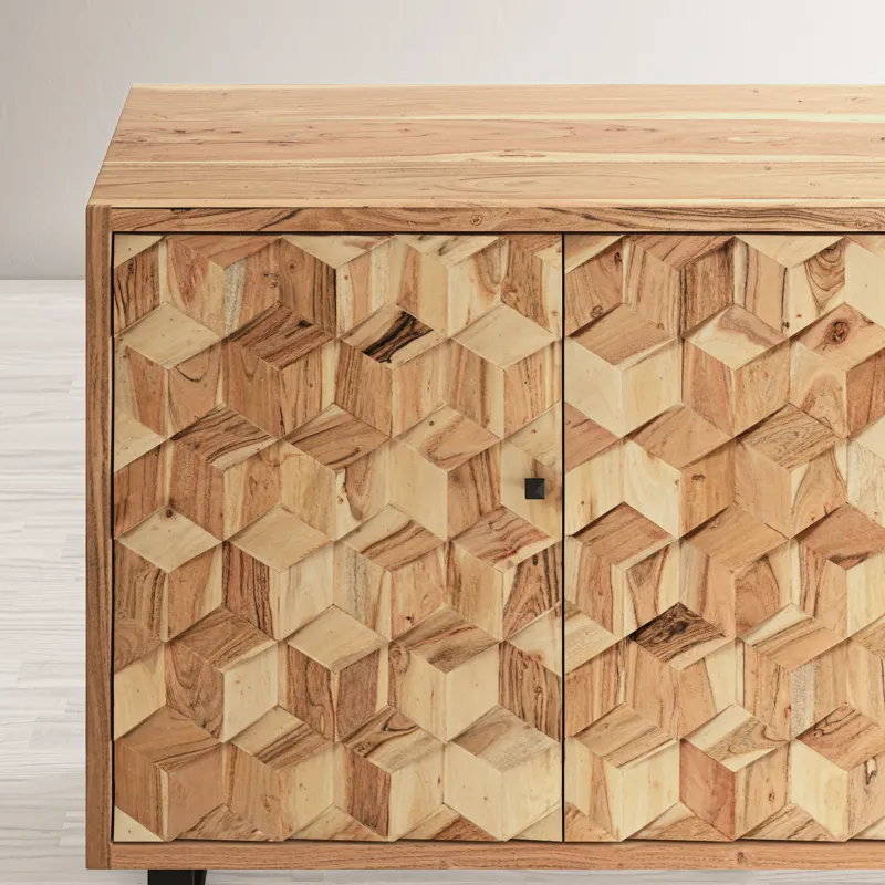 Geometrix 63\" Modern Abstract Cube Style Accent Cabinet