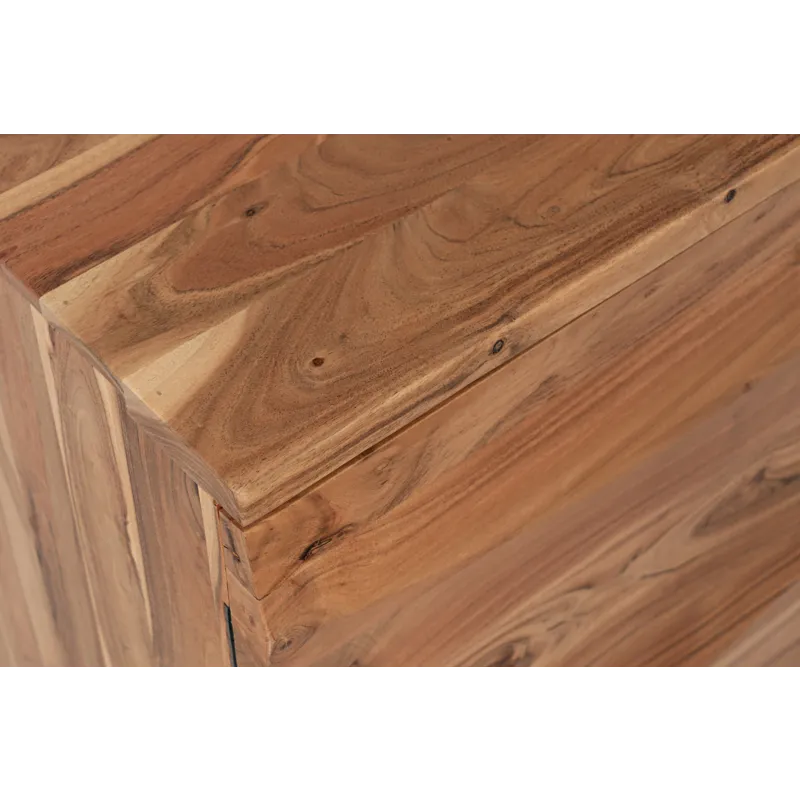 The Wave Three Door Solid Wood Modern Accent Cabinet