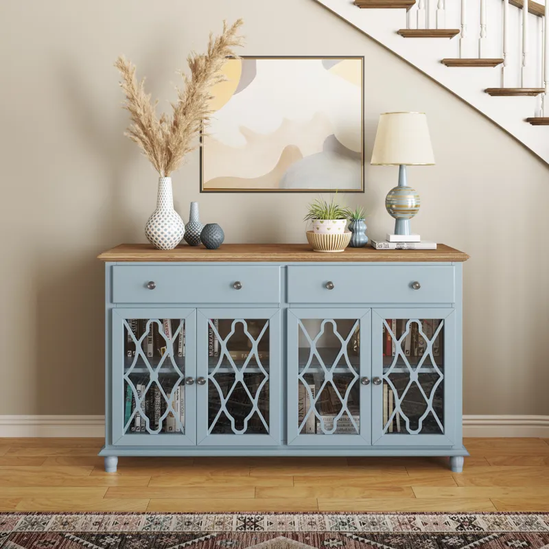 Aurora Hills Country Wire-Brushed 4 Door Accent Chest