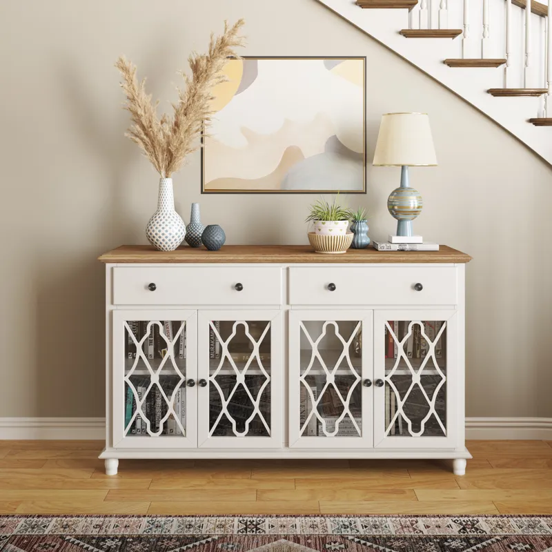 Aurora Hills Country Wire-Brushed 4 Door Accent Chest