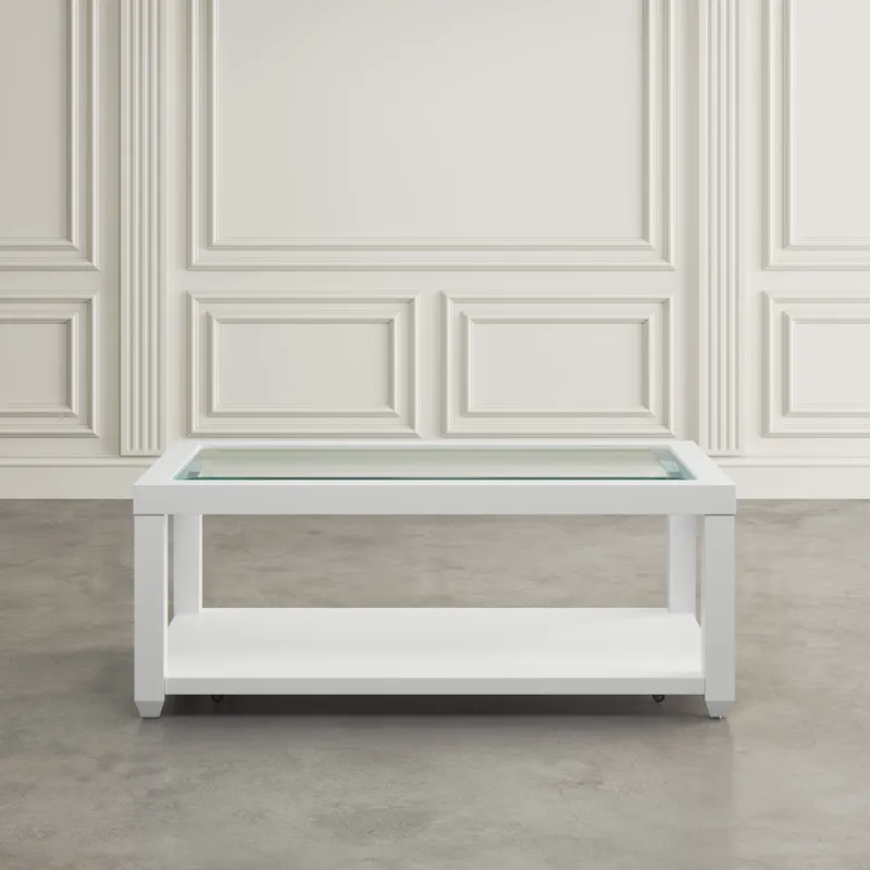 Urban Icon Contemporary Rectangular Glass Inlay Coffee Table