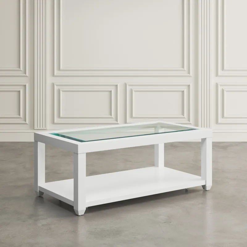 Urban Icon Contemporary Rectangular Glass Inlay Coffee Table