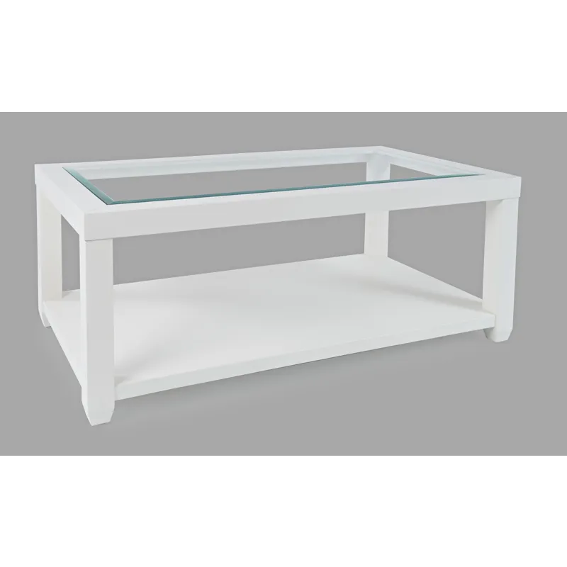 Urban Icon Contemporary Rectangular Glass Inlay Coffee Table