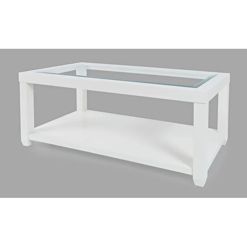 Urban Icon Contemporary Rectangular Glass Inlay Coffee Table