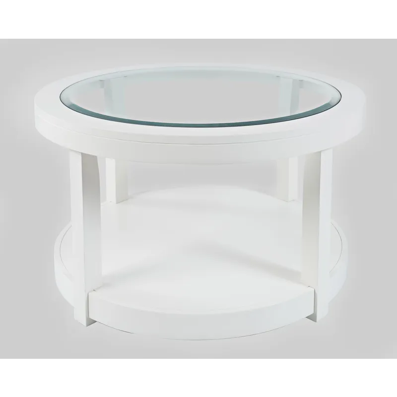 Urban Icon Contemporary Round Glass Inlay Coffee Table