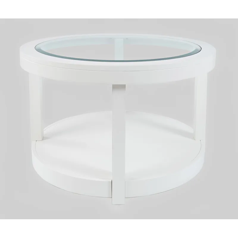 Urban Icon Contemporary Round Glass Inlay Coffee Table