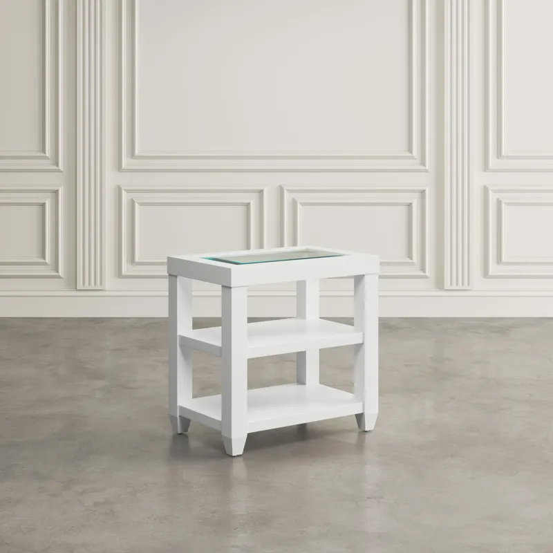 Urban Icon Contemporary Glass Inlay End Table With Storage