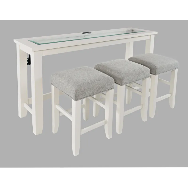 Urban Icon Contemporary 4 Piece Counter Height 66\" Dining Table Set With USB Charging