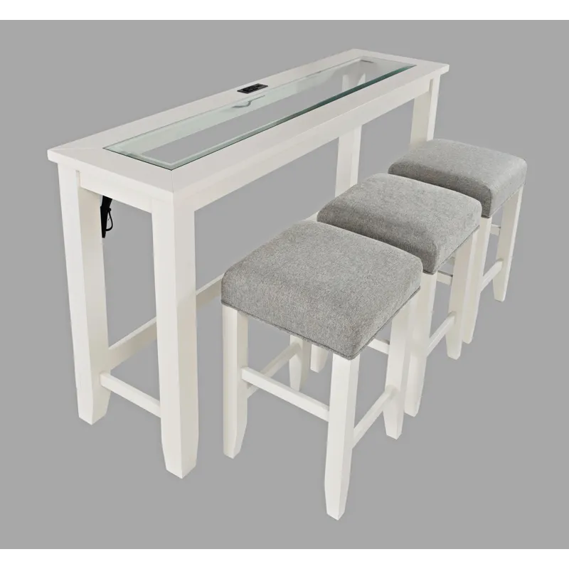 Urban Icon Contemporary 4 Piece Counter Height 66\" Dining Table Set With USB Charging