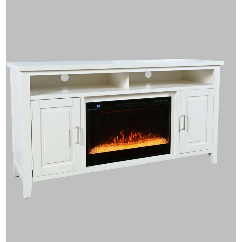 Urban Icon Contemporary 60-Inch Storage Console TV Stand With Electric Fireplace