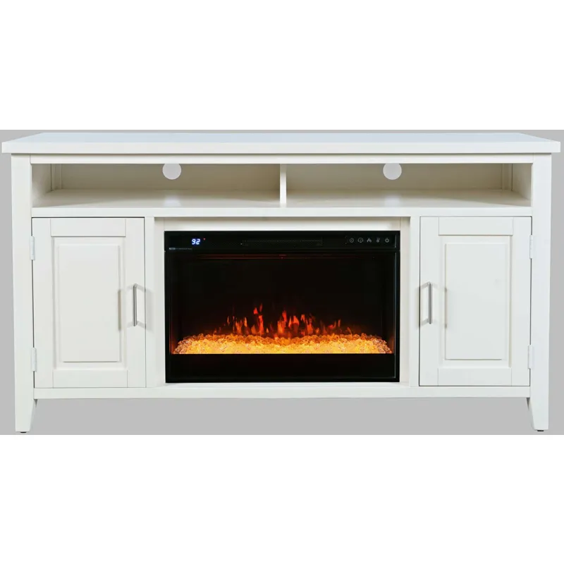 Urban Icon Contemporary 60-Inch Storage Console TV Stand With Electric Fireplace