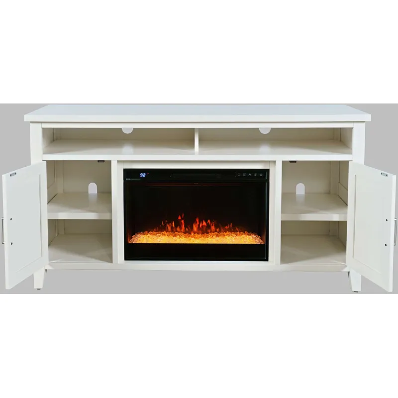 Urban Icon Contemporary 60-Inch Storage Console TV Stand With Electric Fireplace