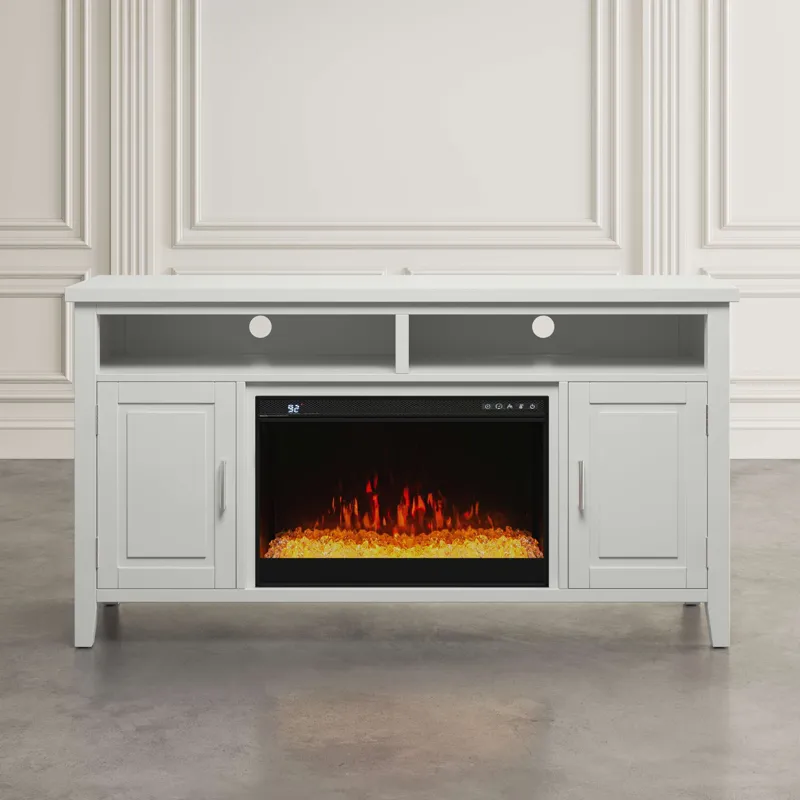 Urban Icon Contemporary 60-Inch Storage Console TV Stand With Electric Fireplace
