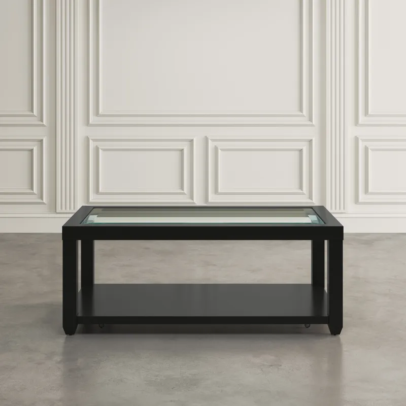 Urban Icon Contemporary Rectangular Glass Inlay Coffee Table