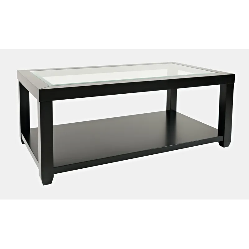 Urban Icon Contemporary Rectangular Glass Inlay Coffee Table