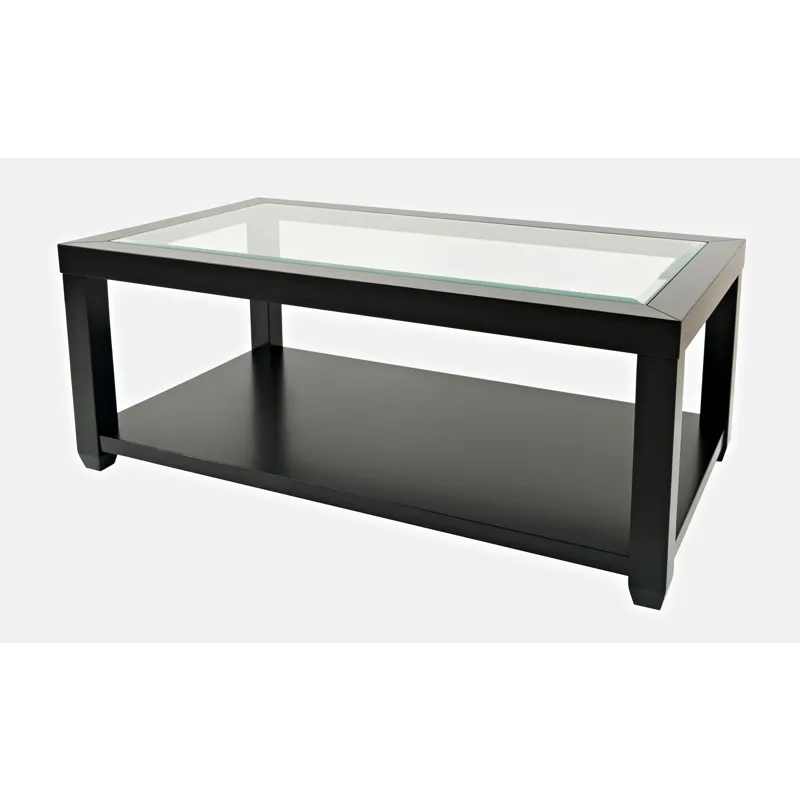 Urban Icon Contemporary Rectangular Glass Inlay Coffee Table