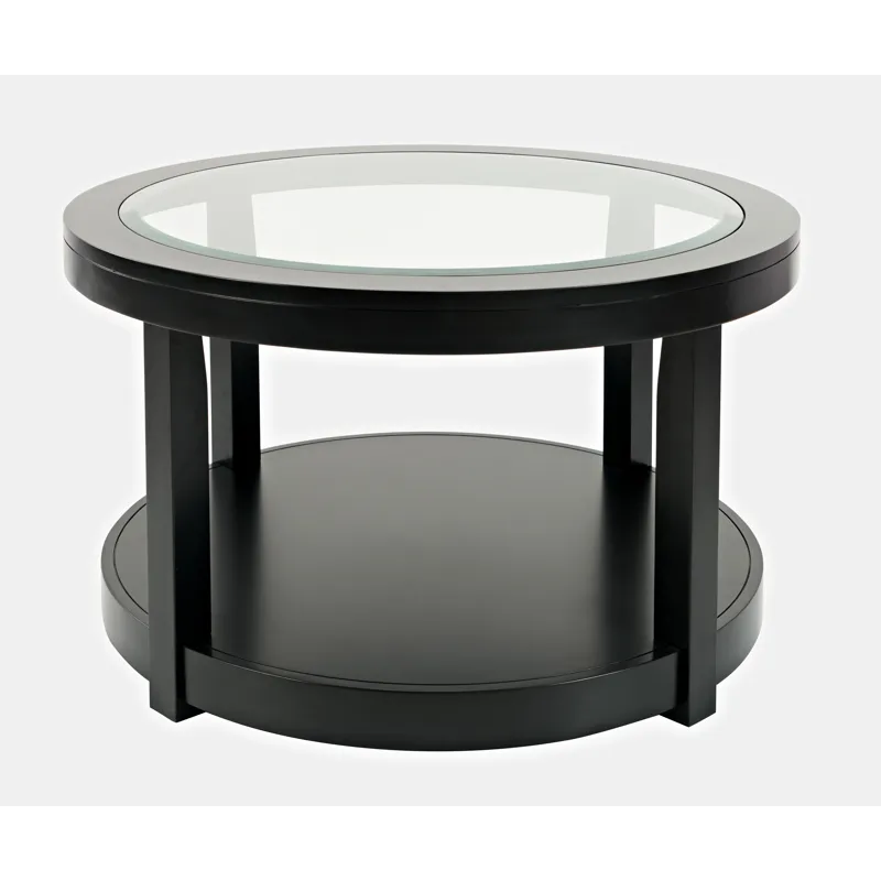 Urban Icon Contemporary Round Glass Inlay Coffee Table