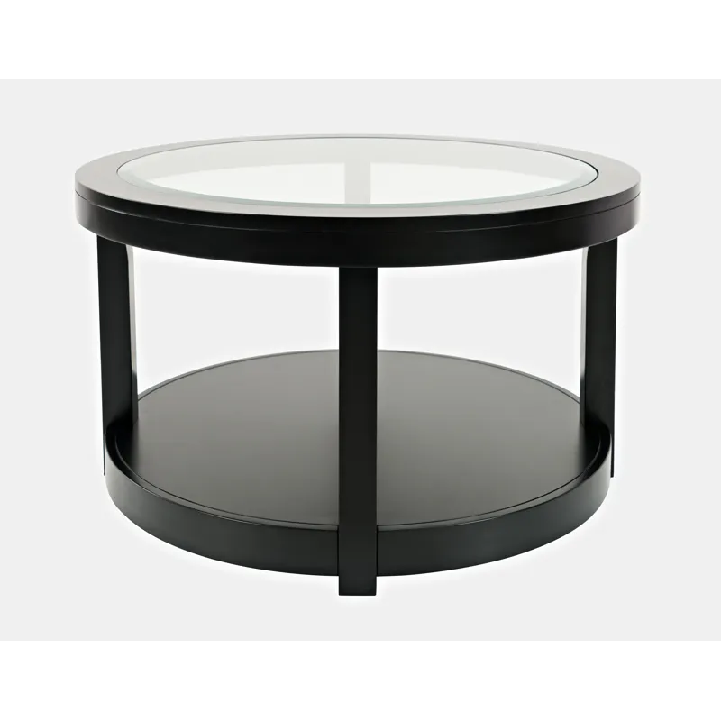 Urban Icon Contemporary Round Glass Inlay Coffee Table