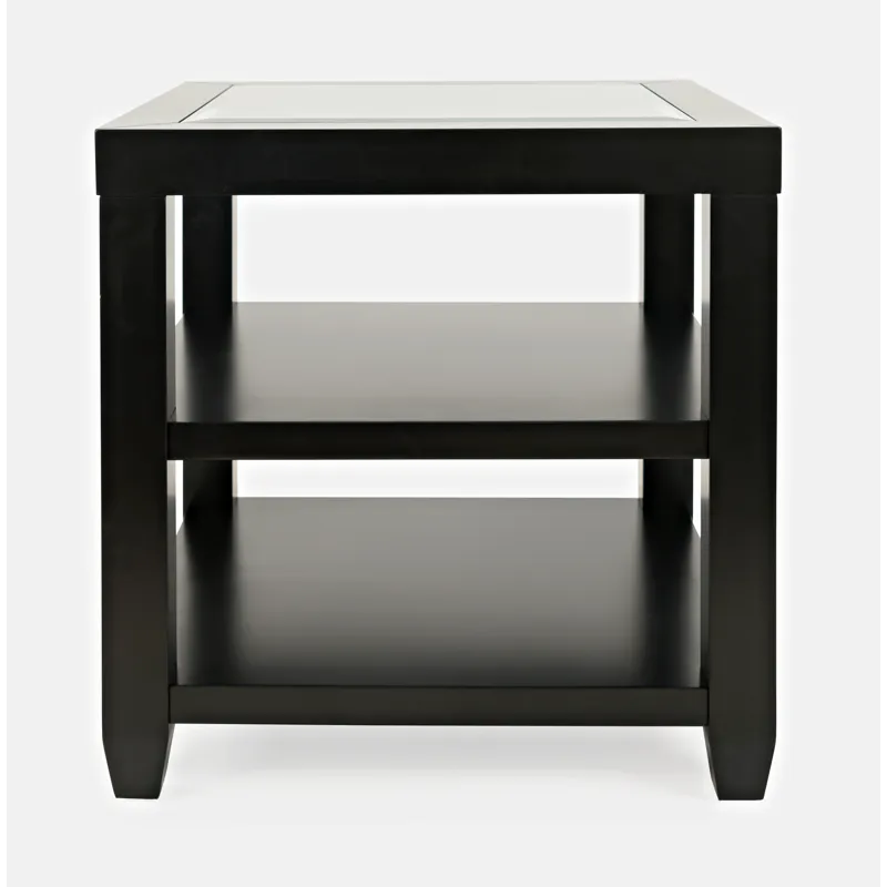 Urban Icon Contemporary Glass Inlay End Table With Storage