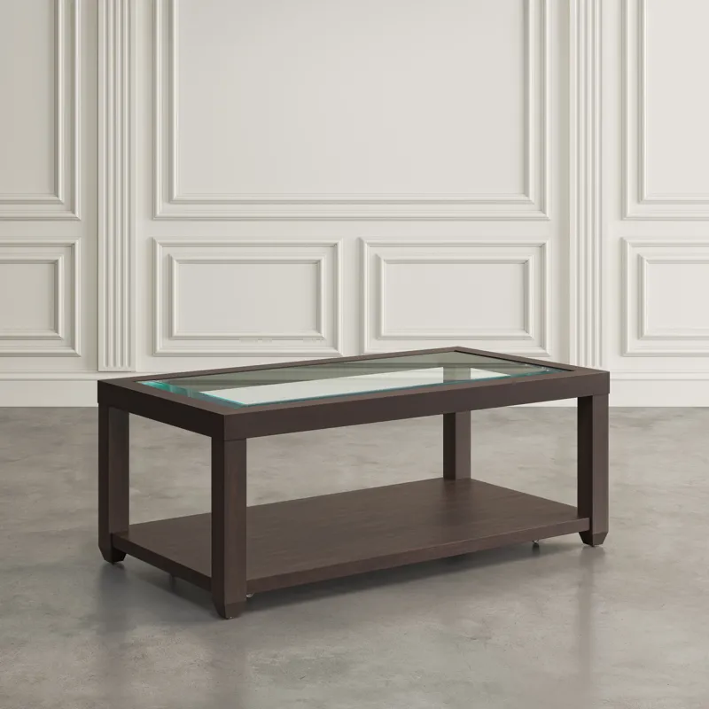 Urban Icon Contemporary Rectangular Glass Inlay Coffee Table