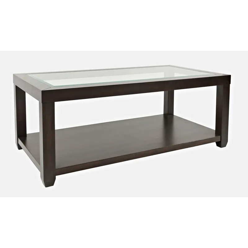 Urban Icon Contemporary Rectangular Glass Inlay Coffee Table