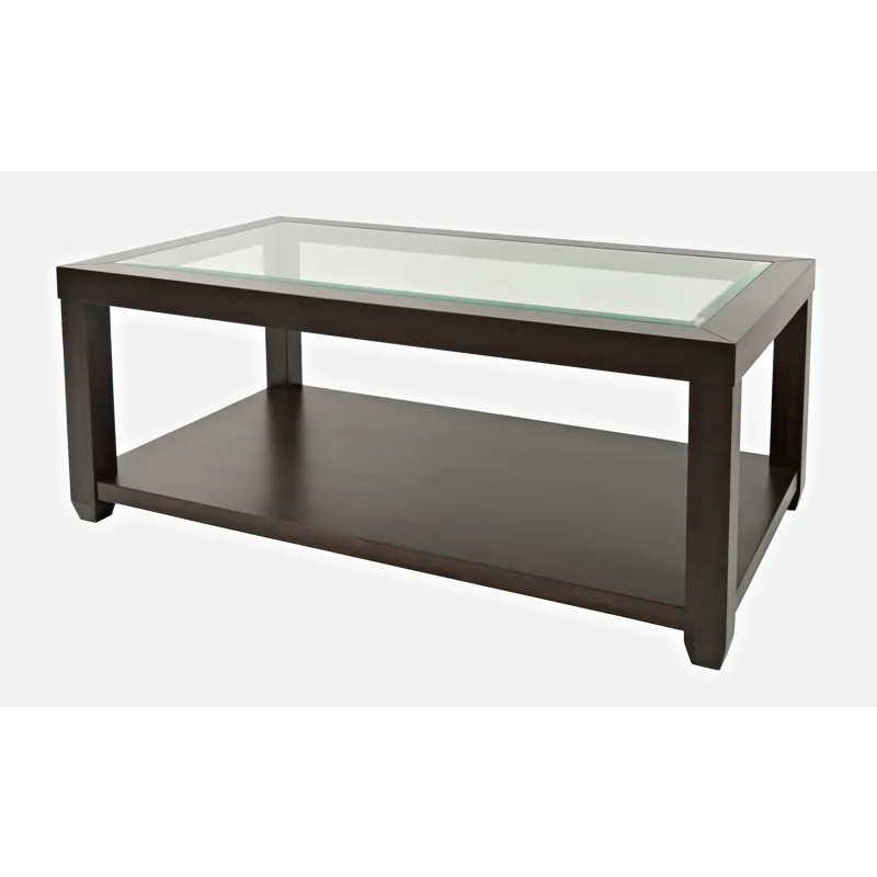 Urban Icon Contemporary Rectangular Glass Inlay Coffee Table