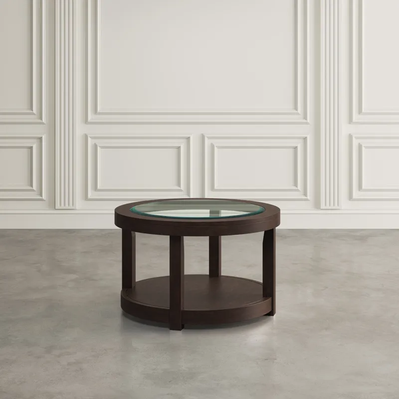 Urban Icon Contemporary Round Glass Inlay Coffee Table