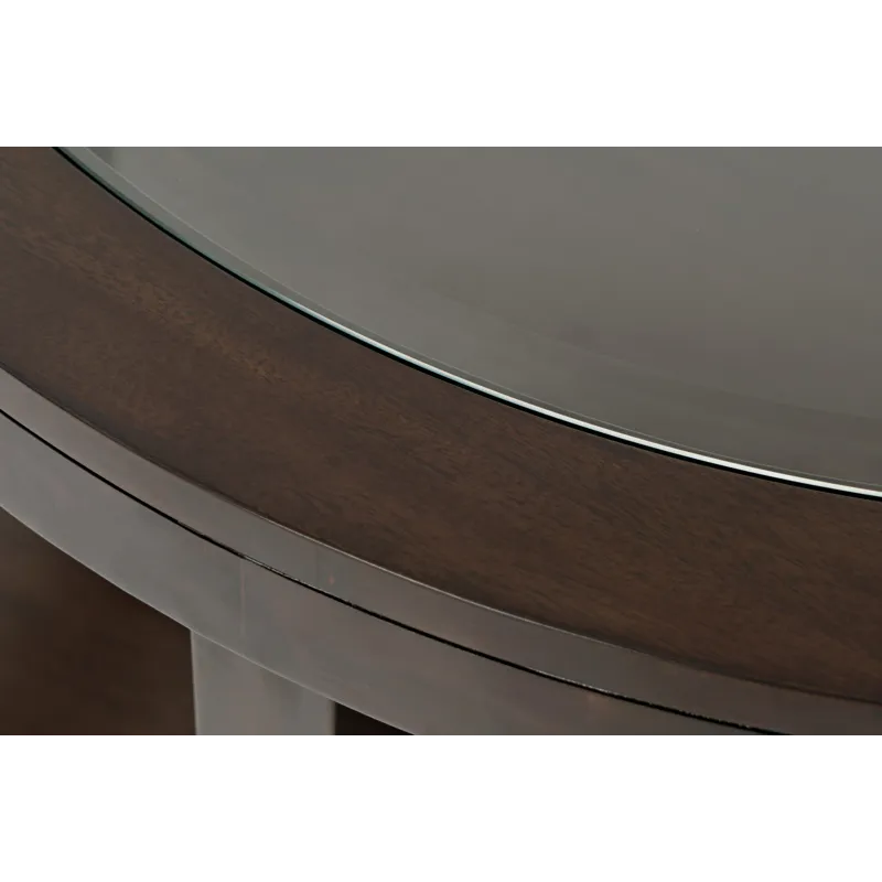 Urban Icon Contemporary Round Glass Inlay Coffee Table