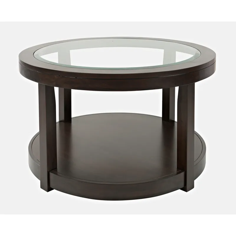 Urban Icon Contemporary Round Glass Inlay Coffee Table